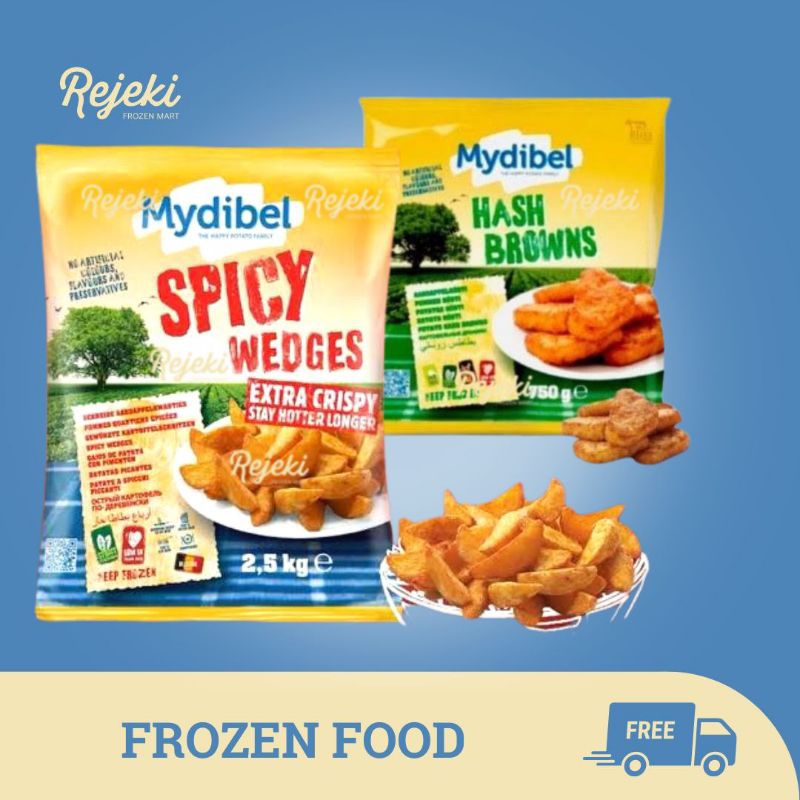 Mydibel Wedges / Spicy Wedges / Hash Brown Kentang - Rejeki Frozen Mart