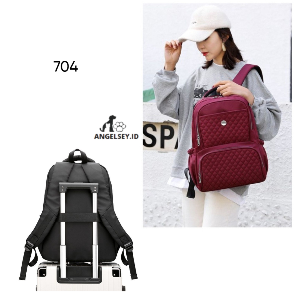 Tas Ransel Leptop Wanita Jumbo Chibao + Dompet Pencil 704