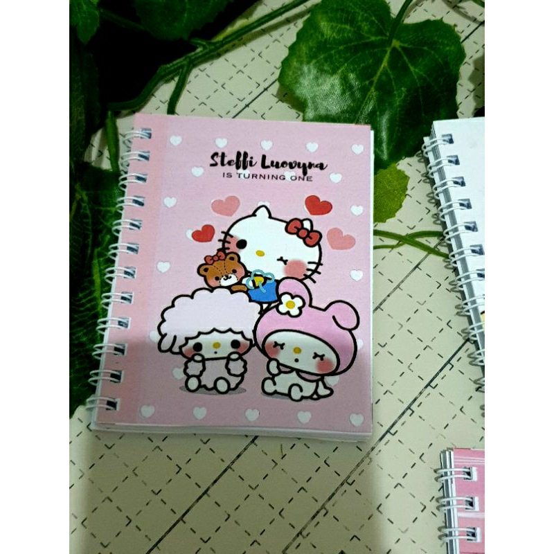 

notebook spiral A7 bergaris lucu aesthetic 60 lembar FREE CUSTOM COVER