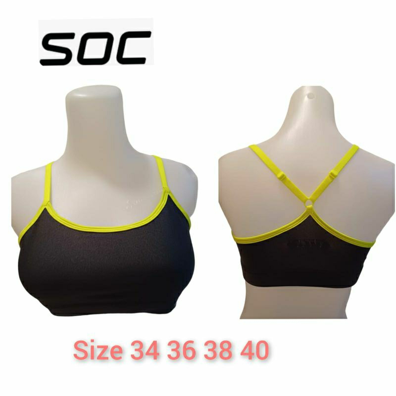 bra sport SOC tanpa kawat ada pad busa