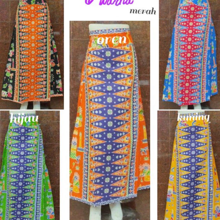 TIPE PXS998 Rok Klok Batik Ondel-Ondel RK05 Motif Pucuk Rebung Betawi Bawahan Batik Wanita Model Leb