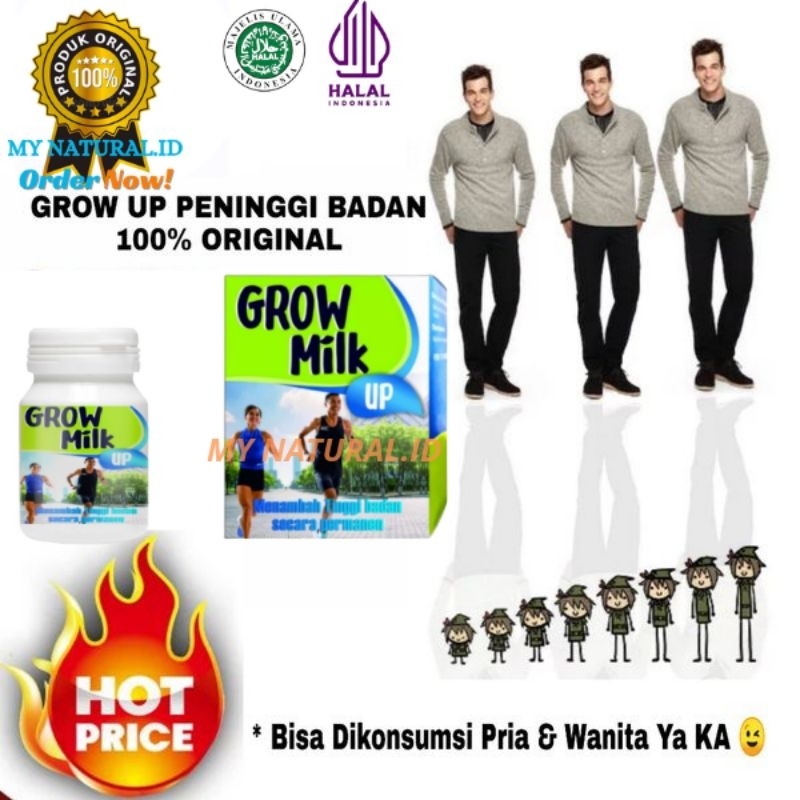 

GROW MILK Suplemen Peninggi badan terbaik dan penunjang pertumbuhan tulang pria/wanita dewasa dan anak- anak dengan cepat herbal alami