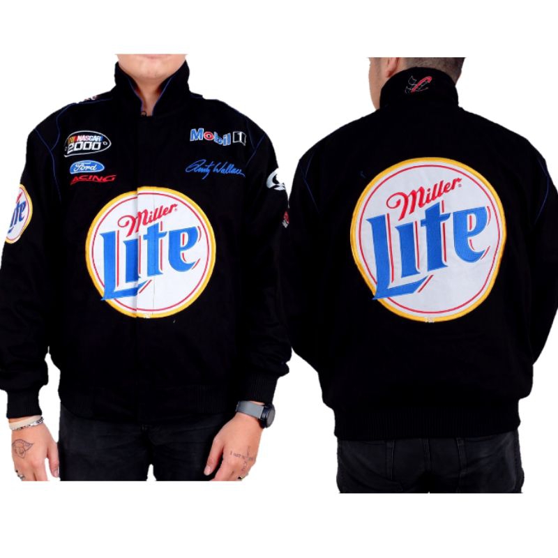 JAKET VARSITY NASCAR LITE VINTAGE JAKET NASCAR VINTAGE JAKET VARSITY NASCAR MILLER LITE