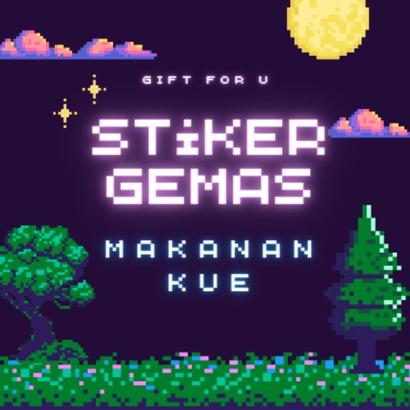 

Stiker Pixel Art (isi 50) | Makanan Kue