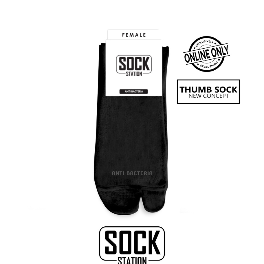 Terkini MUNDO SOCK STATION Women Casual Thumb Sock Knee Basic - Kaos Kaki Jempol Sebetis.