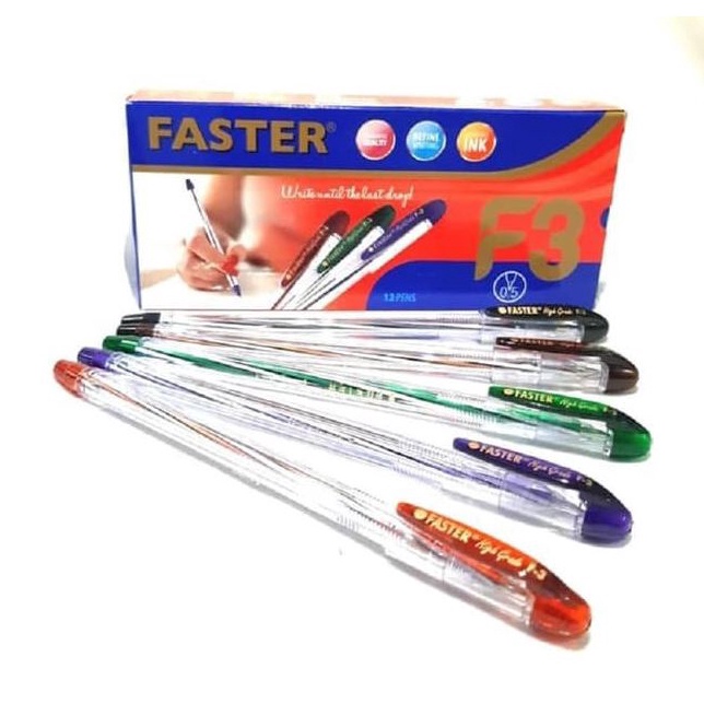 

Produk Keren (12pcs) Pulpen / Pen / Pena / Bolpen Faster F3 0.5mm Terbaru