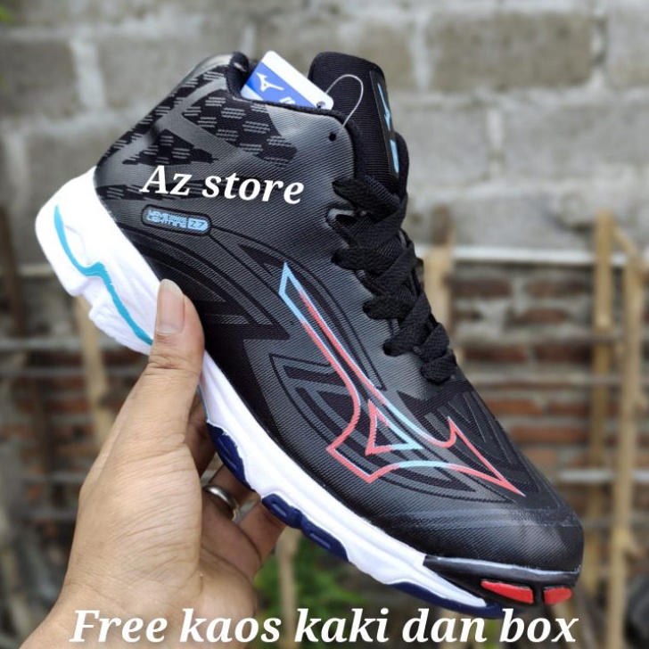 Ready stock Sepatu Volly Mizuno Wlz7 Mid Sepatu Voli Pria Wanita Sepatu Olahraga Pria Sepatu Voli Uk