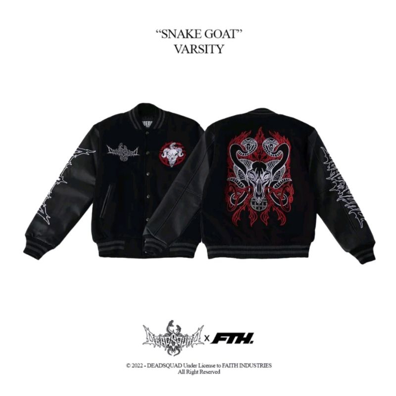 FTH x Deadsquad "Snake Goat" Varsity Jacket