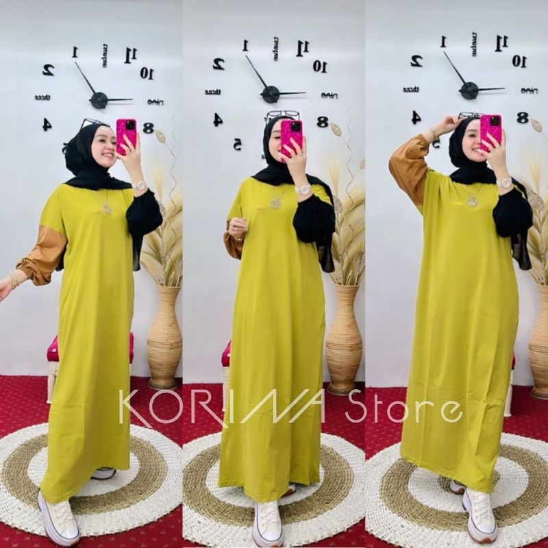 GAMIS KEKINIAN MODEL LENGAN BALON ORI NABIL//GAMIS TERBARU