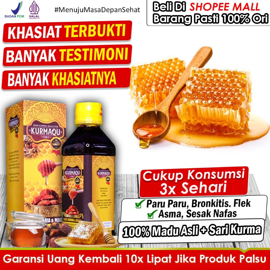 Madu Murni Sari Kurma Obat Flek Paru Paru TBC Bronkitis Asma Sesak Nafas Pneumonia Batuk Berdarah Is