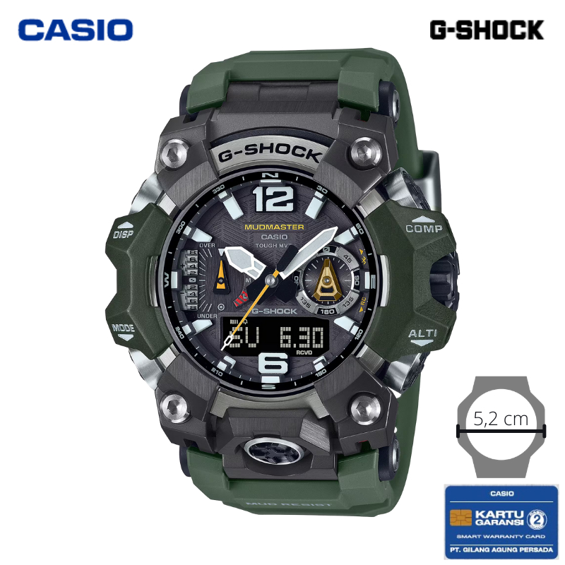 JAM TANGAN PRIA CASIO G-SHOCK GWG-B1000-3A ORIGINAL - GSHOCK GWG B1000 3A HIJAU TOUGH SOLAR BLUETOOT