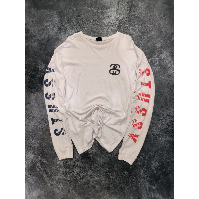 KAOS TSHIRT LONG SLEEVE STUSSY SPELL OUT