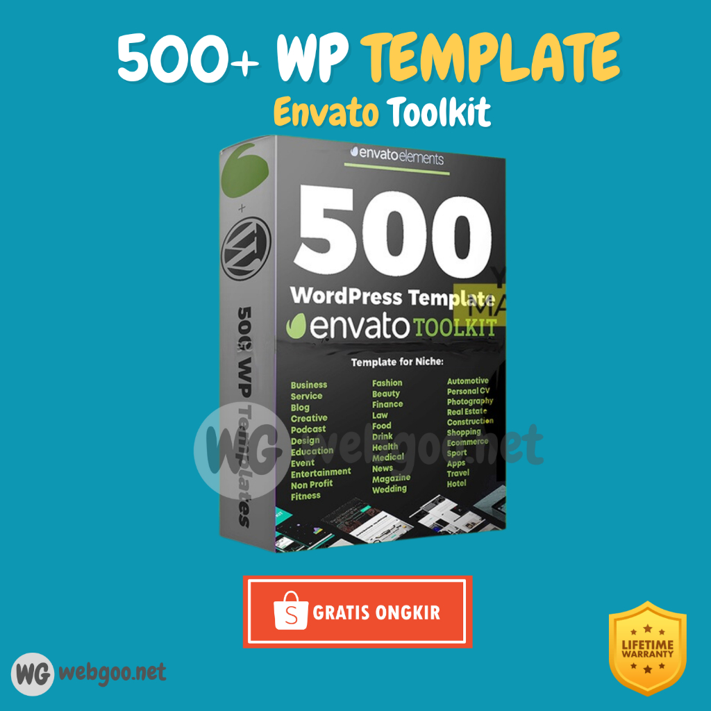 500+ Template WordPress Envato Toolkit - Template Kits WordPress