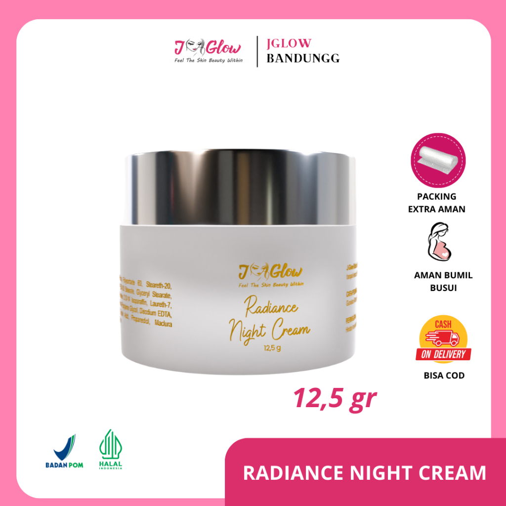 j glow skincare Radiance Night Cream Krim Malam Untuk Mencerahkan & Menyamarkan garis halus