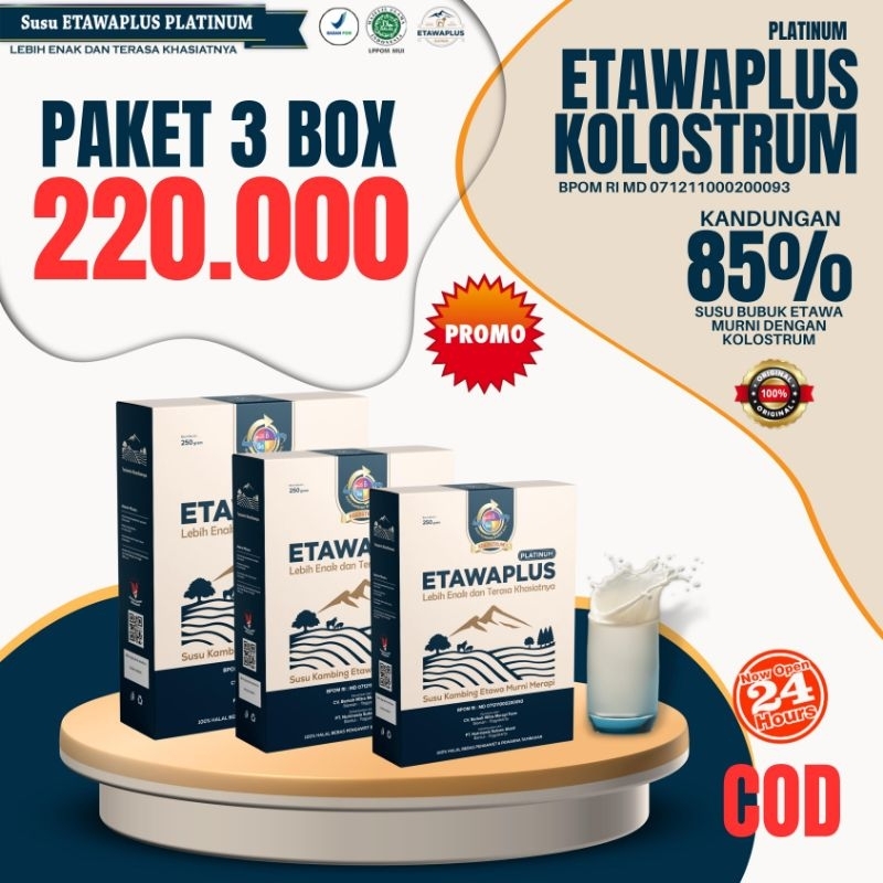 

Etawaplus kolostrum Paket 3 Box lebih hemat / Cocok Untuk Anak hingga Lansia