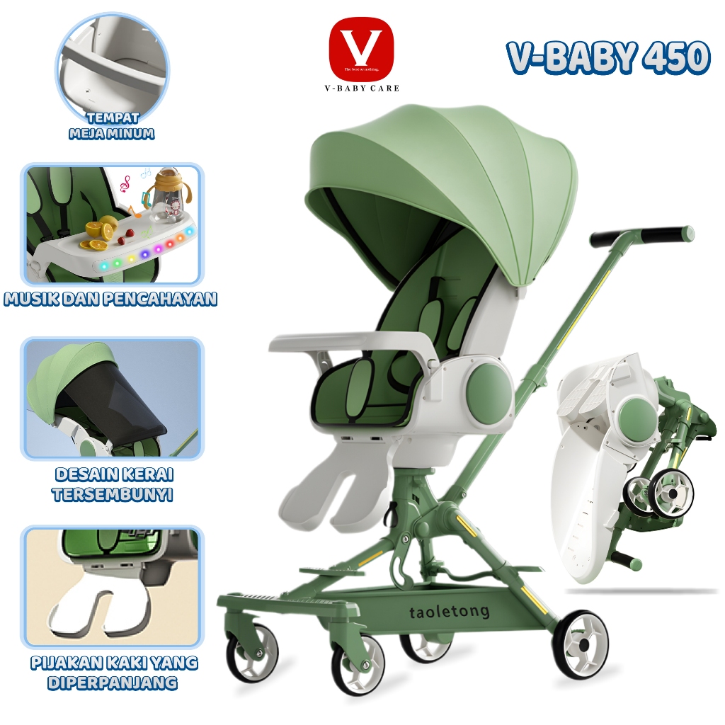 V-BABY CARE Stroller bayi/Stroller bayi lipat /Stroller bayi dua arah/Kereta dorong bayi lipat dan b