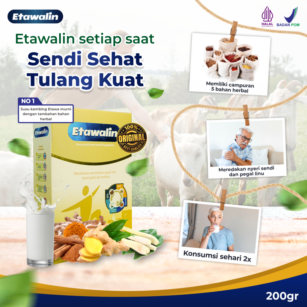 

Susu Kambing Etawalin Atasi Nyeri Sendi 200gr