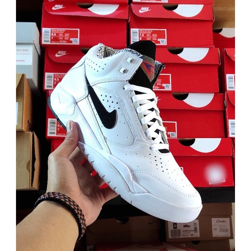 SEPATU NIKE AIR FLIGHT LITE MID WHITE ORIGINAL 100% BNIB RESMI