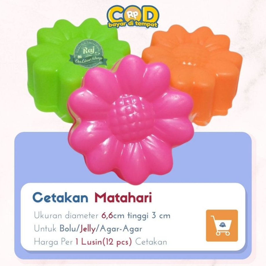 CoD Ready Cetakan matahari kecil 1 lusin Melati Putu segi kotak ayu jelly puding lapis kue bolu tuli