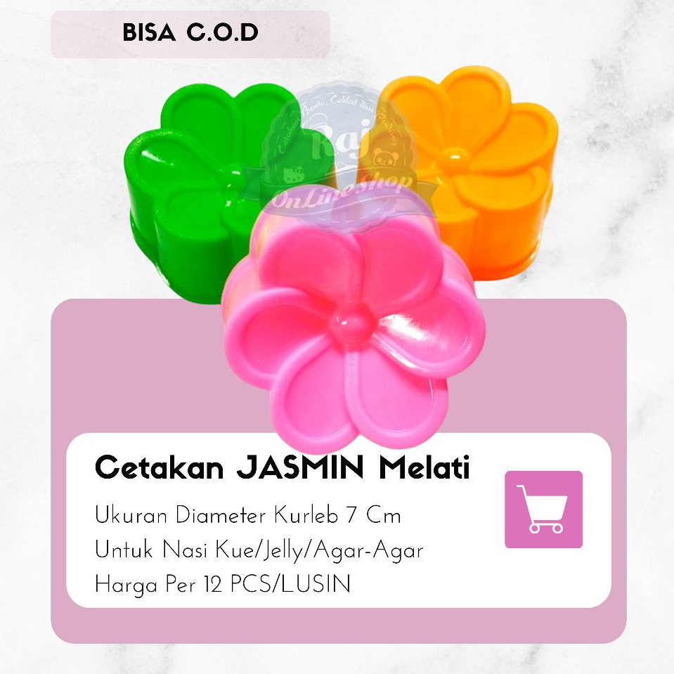 COD READY Cetakan Bunga Jasmine 1 lusin Melati Putu segi kotak ayu jelly puding lapis kue bolu tulip