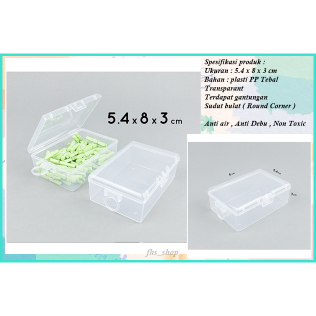 

Kotak Transparan Kotak Mini Transparan Kotak Serbaguna Tempat Transparan Kotak Plastik 5.4 x 8 x3 cm