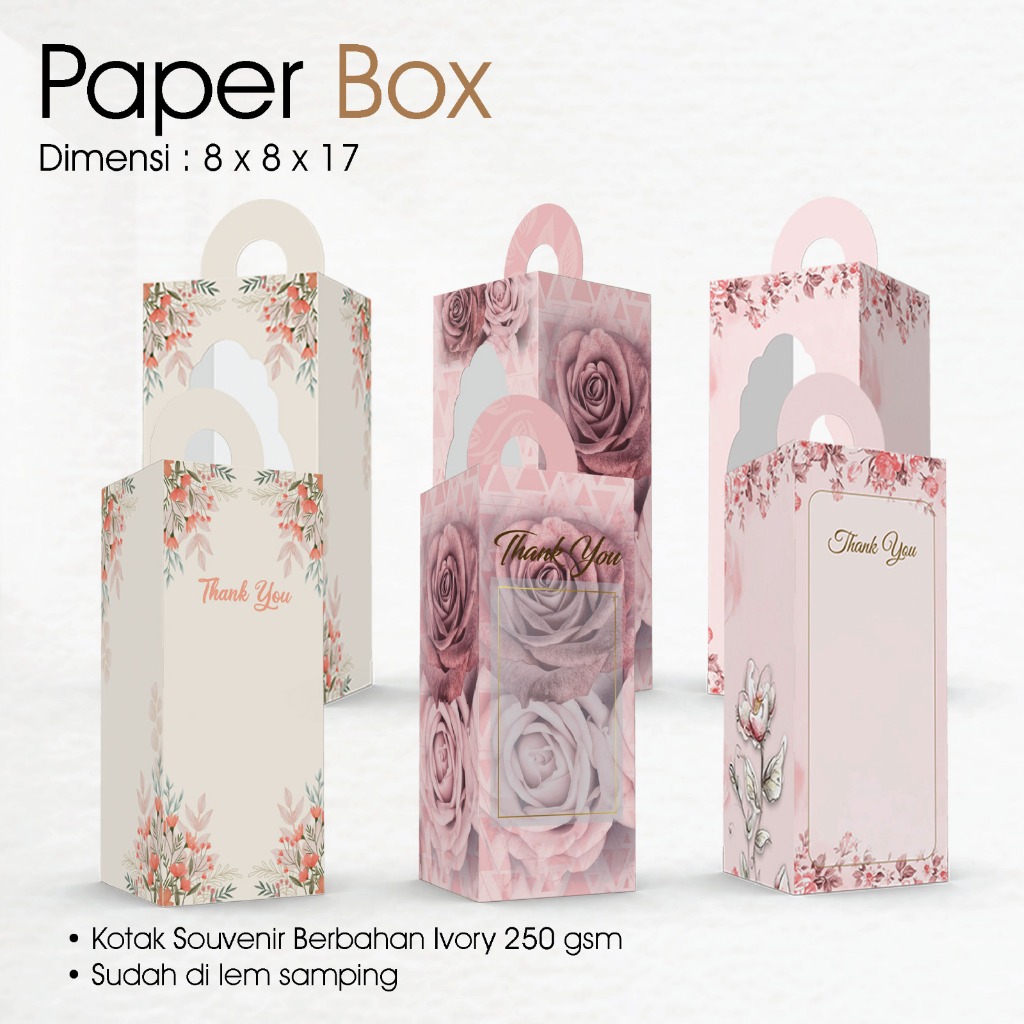 

Kemasan Souvenir Berbahan Kertas Uk. 8 x 8 x 17