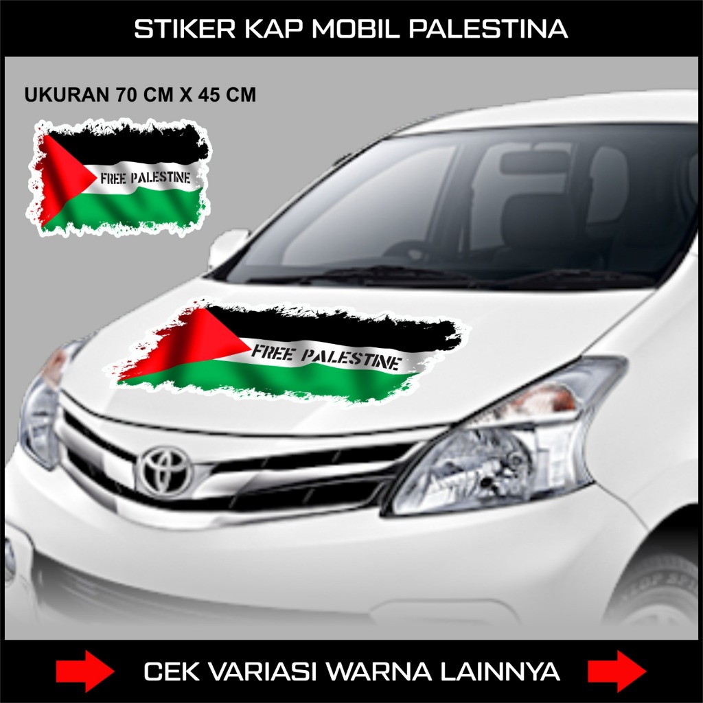 STICKER PALESTINE UKURAN BESAR BUAT KAP MOBIL / STIKER VARIASI KAP DEPAN MOBIL AVANZA / VARIASI STIK