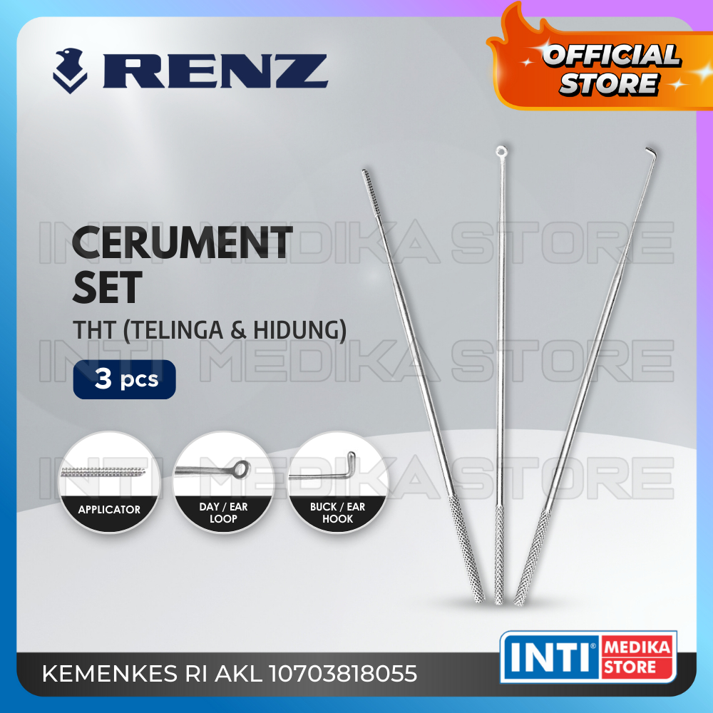 RENZ - Cerument Set | Alat Medis Sendok Serumen THT Instrument