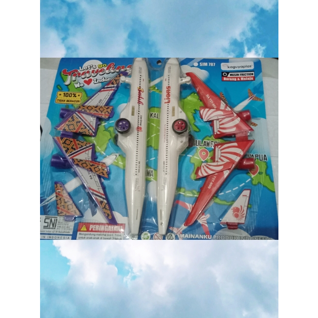 pesawat friction besar mainan anak miniatur pesawat terbang Garuda Indonesia/Mainan Pesawat terbang 