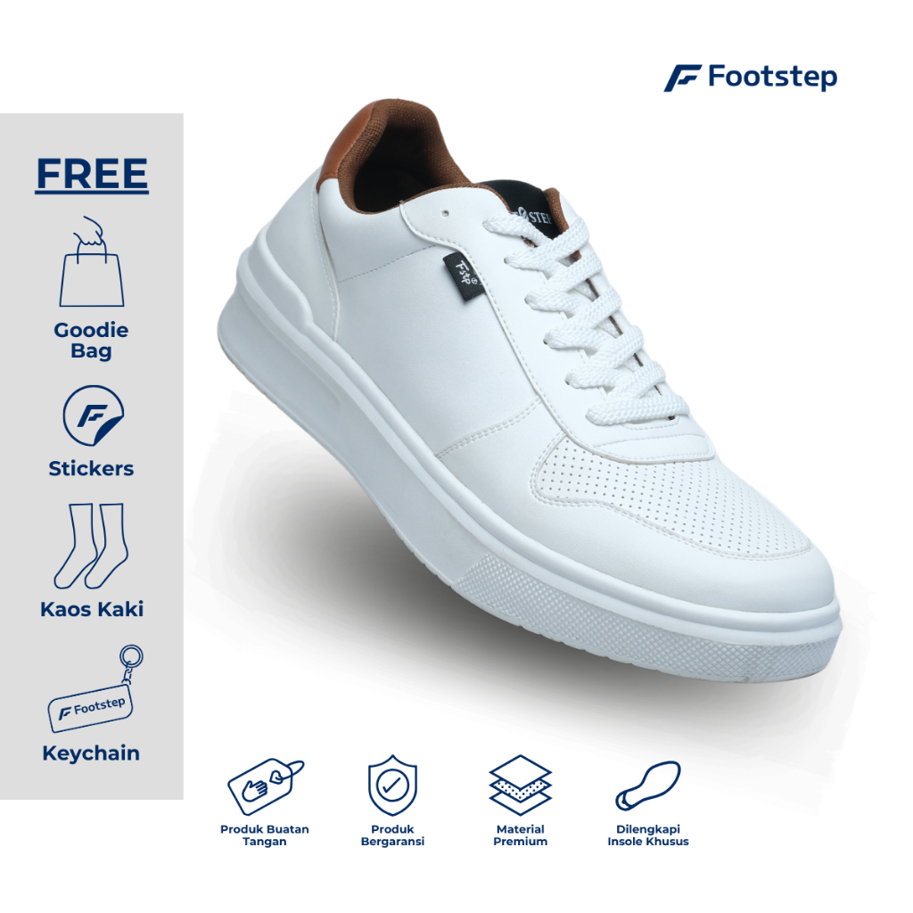 Footstep Footwear Sepatu Pria Sneakers Alder Full White Original Shoes