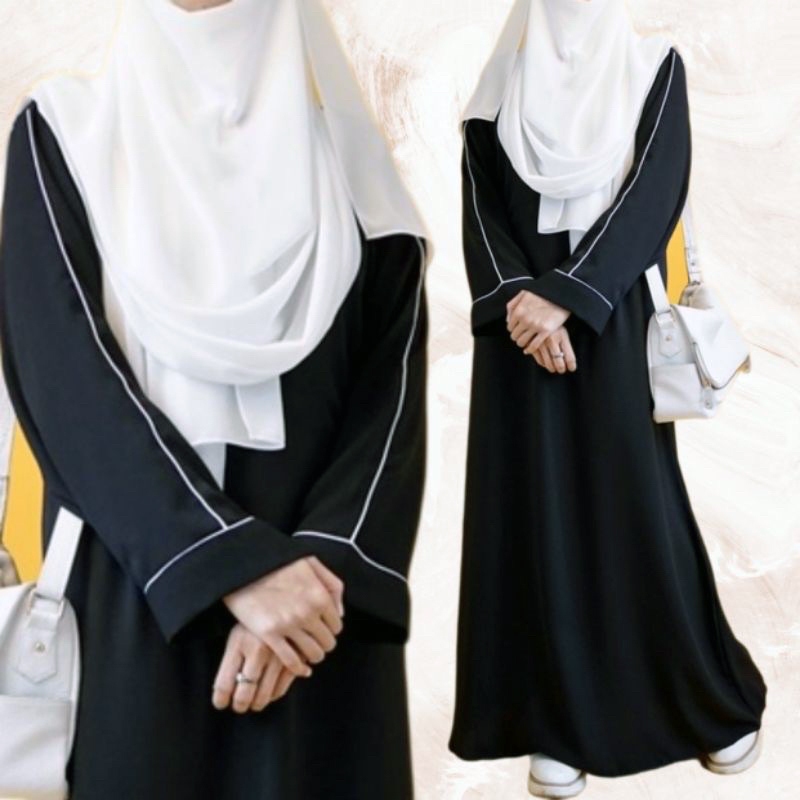 Abaya Bisban Simple elegan daily Syar'i Hitam