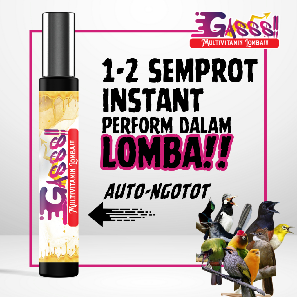 Suplemen Penambah Stamina Burung Lomba Gacor Dor Gass Multivitamin untuk Murai Kacer Cucak Ijo Kenar