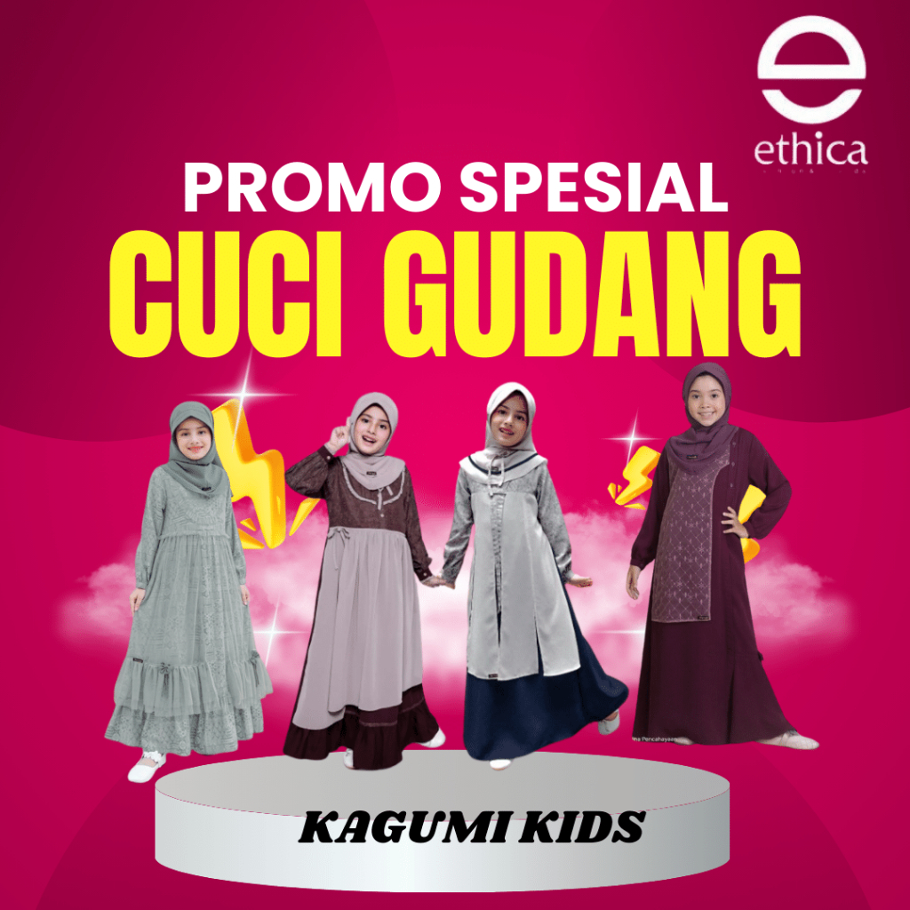 SALE ETHICA GAMIS ANAK KAGUMI KIDS BY ETHICA (Set Hijab)