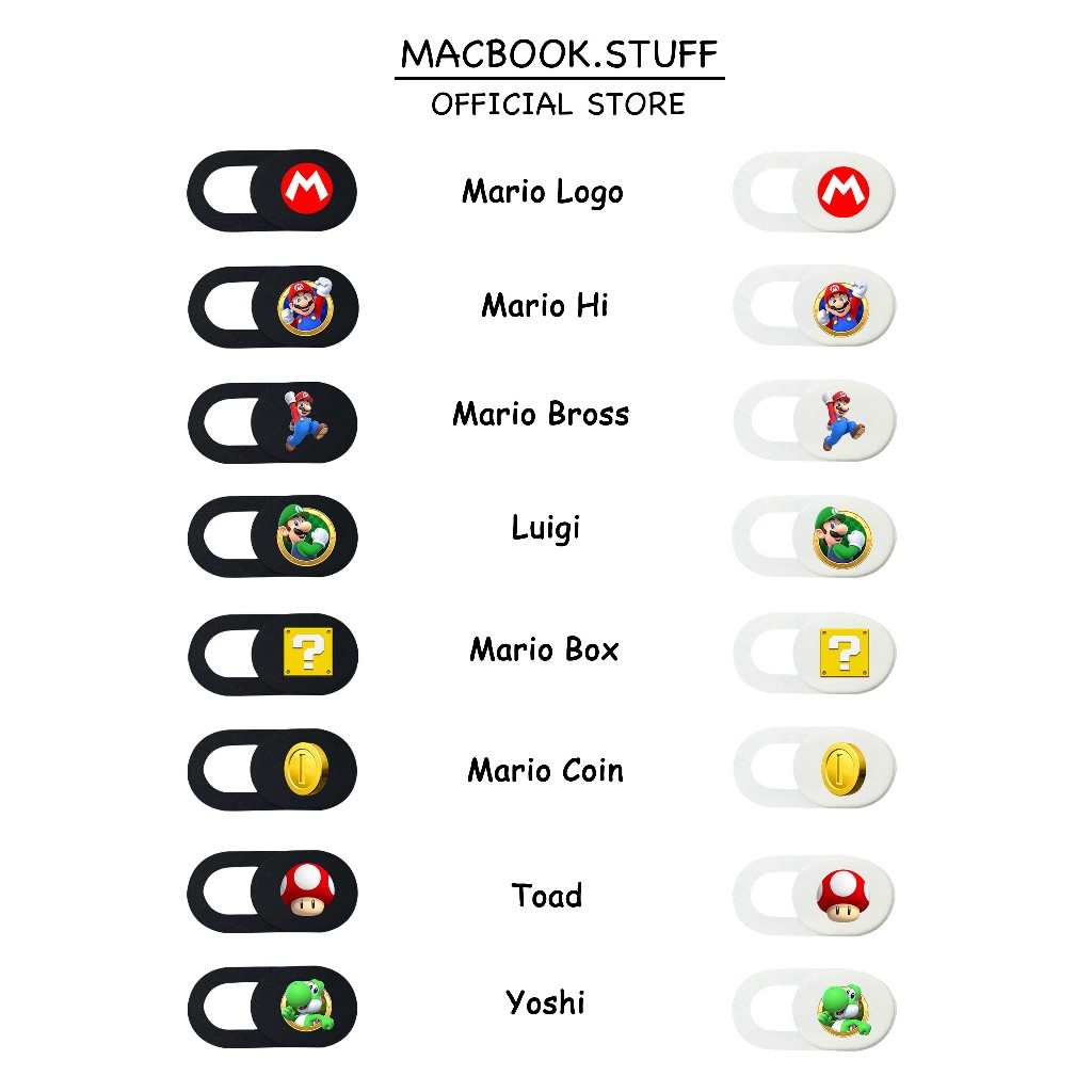 CUSTOM MARIO BROSS PELINDUNG PENUTUP WEBCAM KAMERA COVER CAMERA DEPAN LAPTOP HP ASUS DELL SAMSUNG