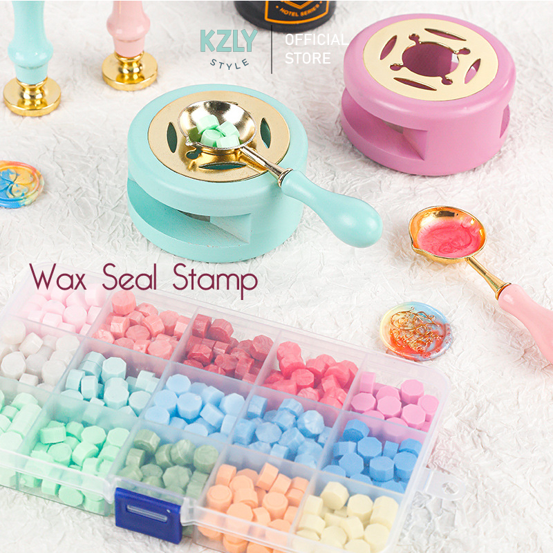 

KZLY STYLE perlengkapan stempel lilin retro / Tungku pembakaran Lilin / sendok pembakaran lilin / lilin wax stamp / Stempel Surat / Seal / wax seal stamp stick / sealing wax stamp kit