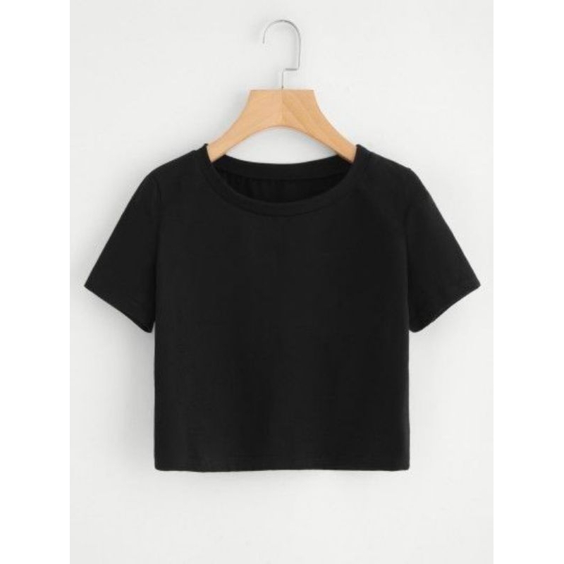 KAOS POLOS CROP TOP WANITA OPERSIZE COMBET30s