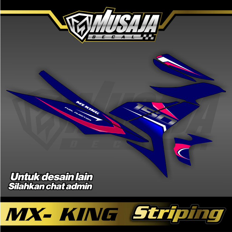 Striping Mx king biru pink putih transparan uv - no transparan bisa custom