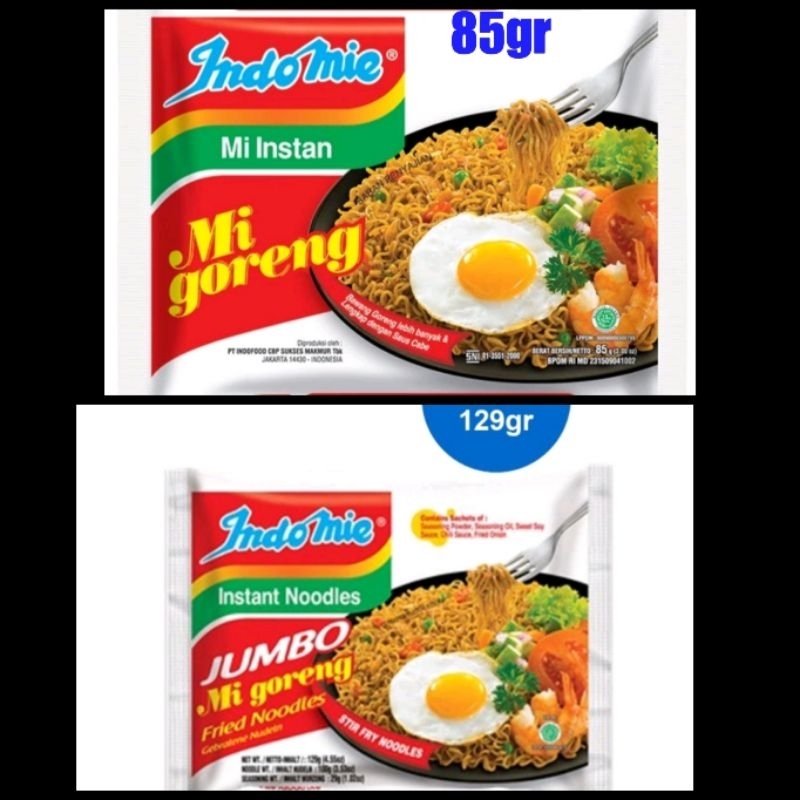 

4pc Indomie 85gr Jumbo 129gr Mie Instant