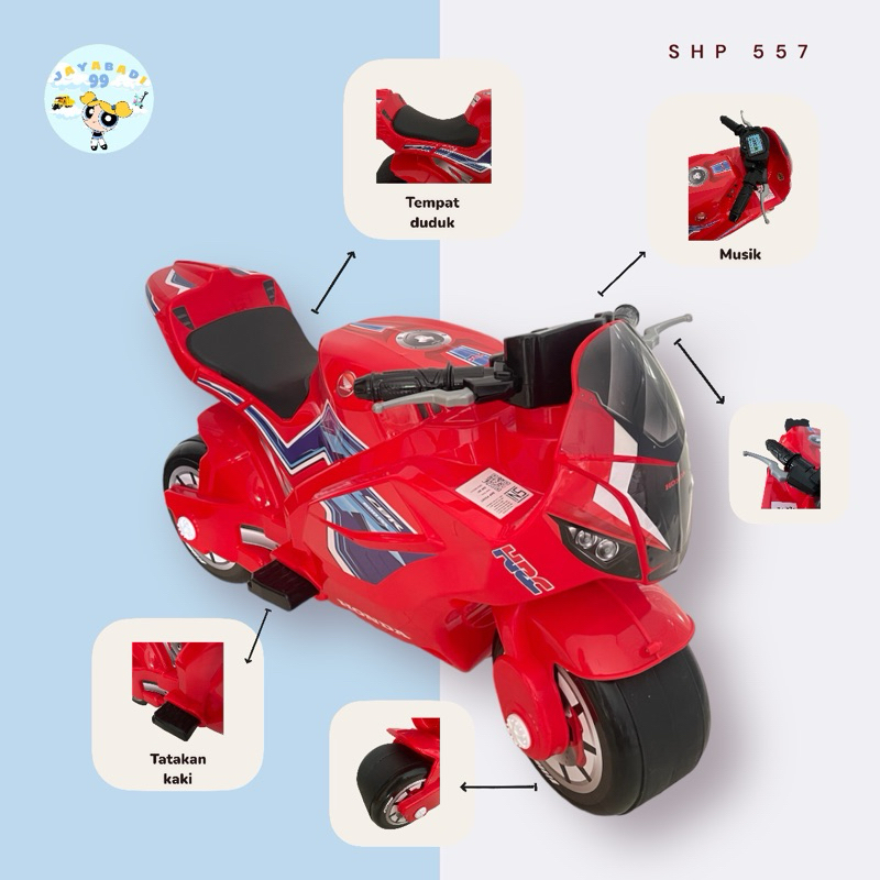 SHP TOYS CBR 557 MAINAN ANAK MOTORAN ANAK MOTOR SPORT ANAK MAINAN MOTOR BALAP ANAK MAINAN DUDUK ANAK