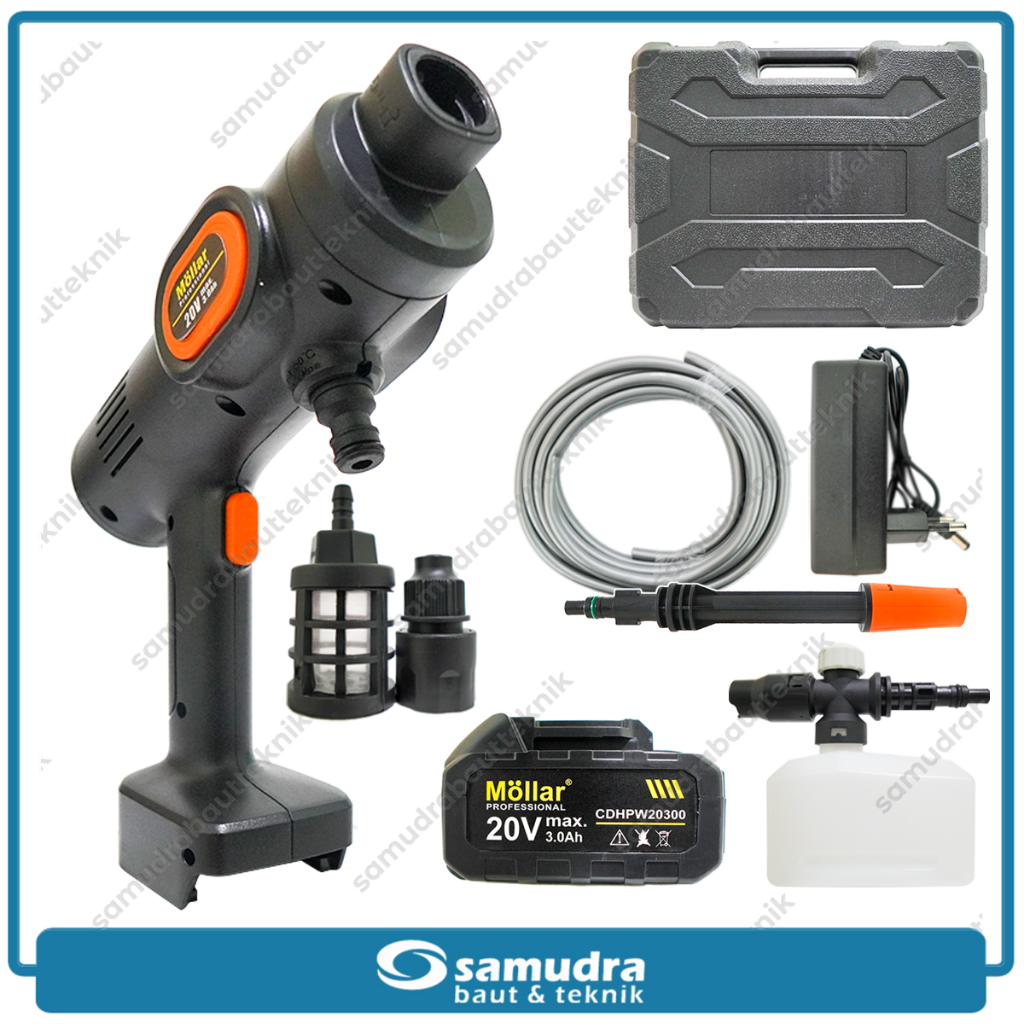 Mesin Jet Cleaner Q4 MOLLAR CDHPW20300 Cuci Mobil Motor 20V Baterai