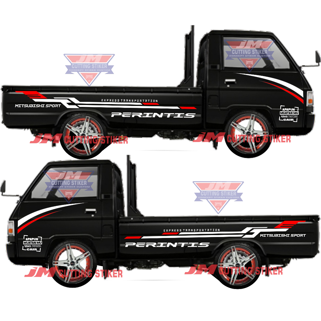 Stiker pick mitsubishi up l300 cutting stiker body mobil l300 stiker striping body all mobil pick up