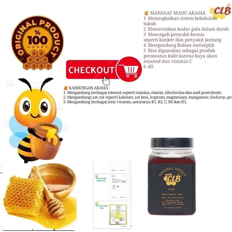 

madu murni akasia clb jambi 400 gr
