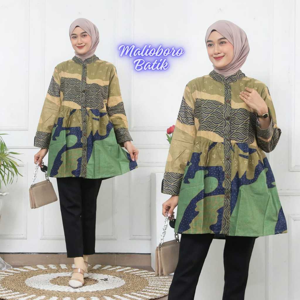 Tunik Batik Modern Atasan Batik Wanita Baju Tunik Batik Kantor