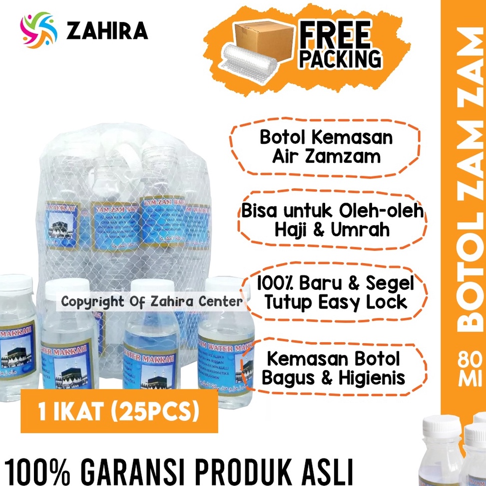 

!!CGS 1 IKAT (25 PCS) Botol Kosong Untuk Air Zam zam 80ml Bersih & Higienis Untuk Oleh oleh Haji Umroh AraB Buruan Beli