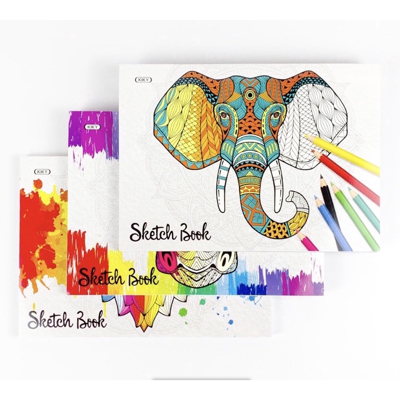 

[♥T73<] (1pcs)KIKY Sketch Book / Buku Sketsa Ukuran A4 Isi 50 Lembar Elewen