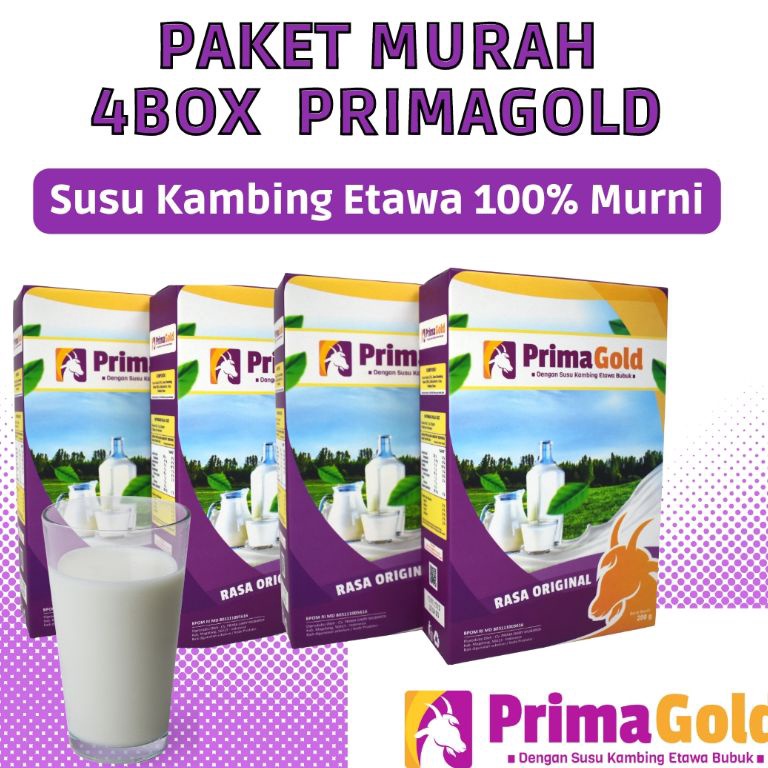 

Past!! Murah SUSU ETAWA PRIMA GOLD ORIGINAL PAKET 4 BOX Promo Spesial