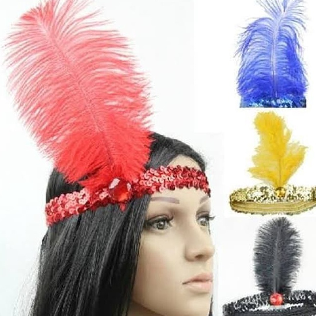 berkualitas Ikatan Bulu Di Kepala/Hiasan Kepala Bulu Ayam belkang