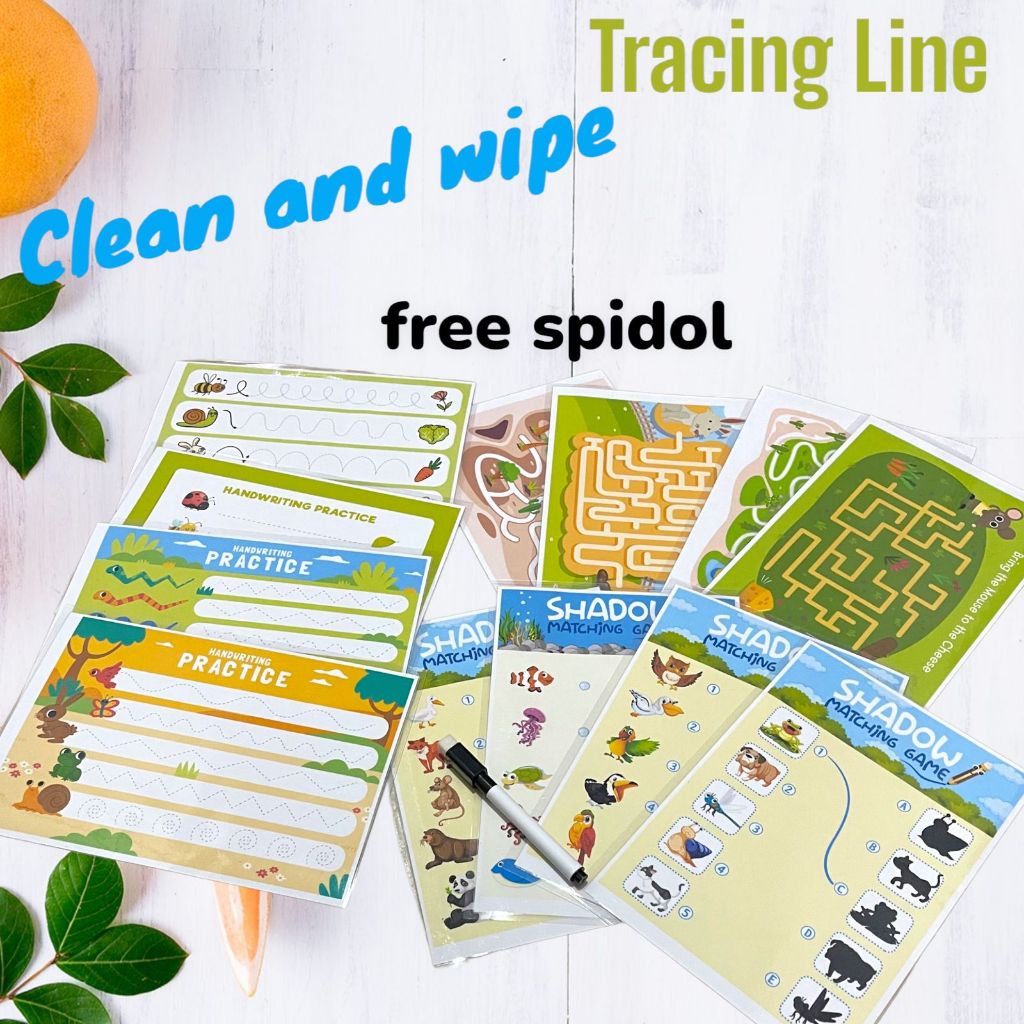 

Lembar Aktivitas Tracing Line Wipe And Clean / Menulis Pola Garis Tracing worksheet