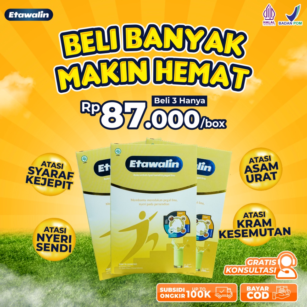 

LDE9J Etawalin Paket 3 Box Susu Kambing Etawa Alami Original Bantu Atasi Masalah Tulang dan Persendian Asam Urat Nyeri Otot Rematik Stok Banyak