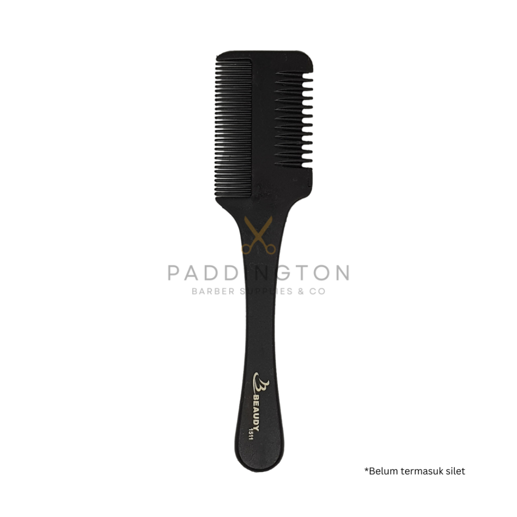 Beaudy Sisir Komet Potong Rambut Poni Anak / Penipis Rambut Isi Silet Hitam Salon Comet